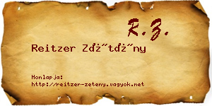 Reitzer Zétény névjegykártya